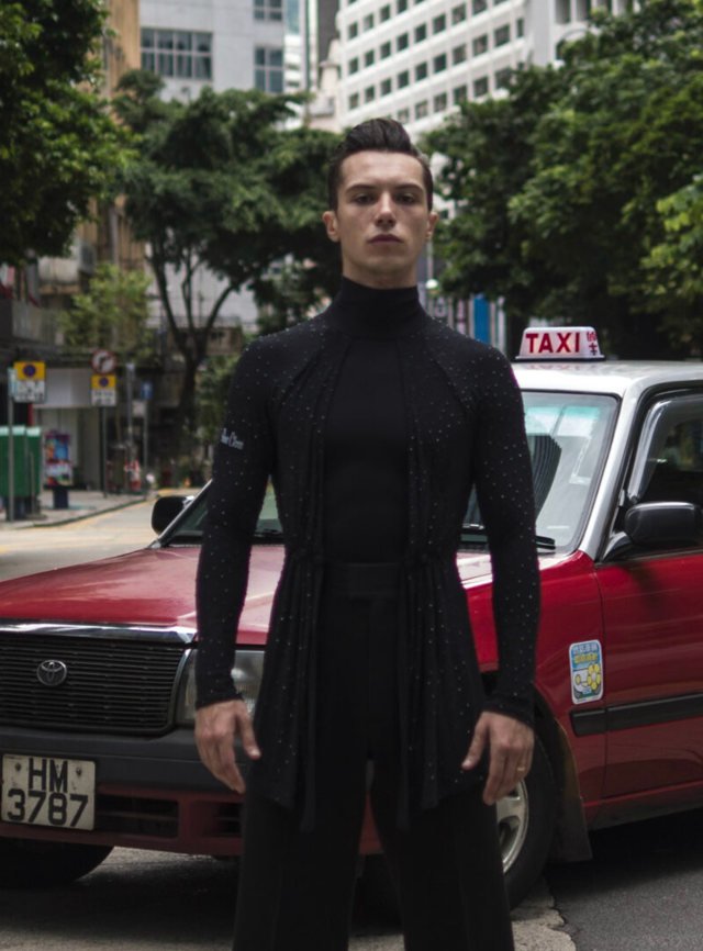 A dancer in Pure Class attire in Hong Kong.