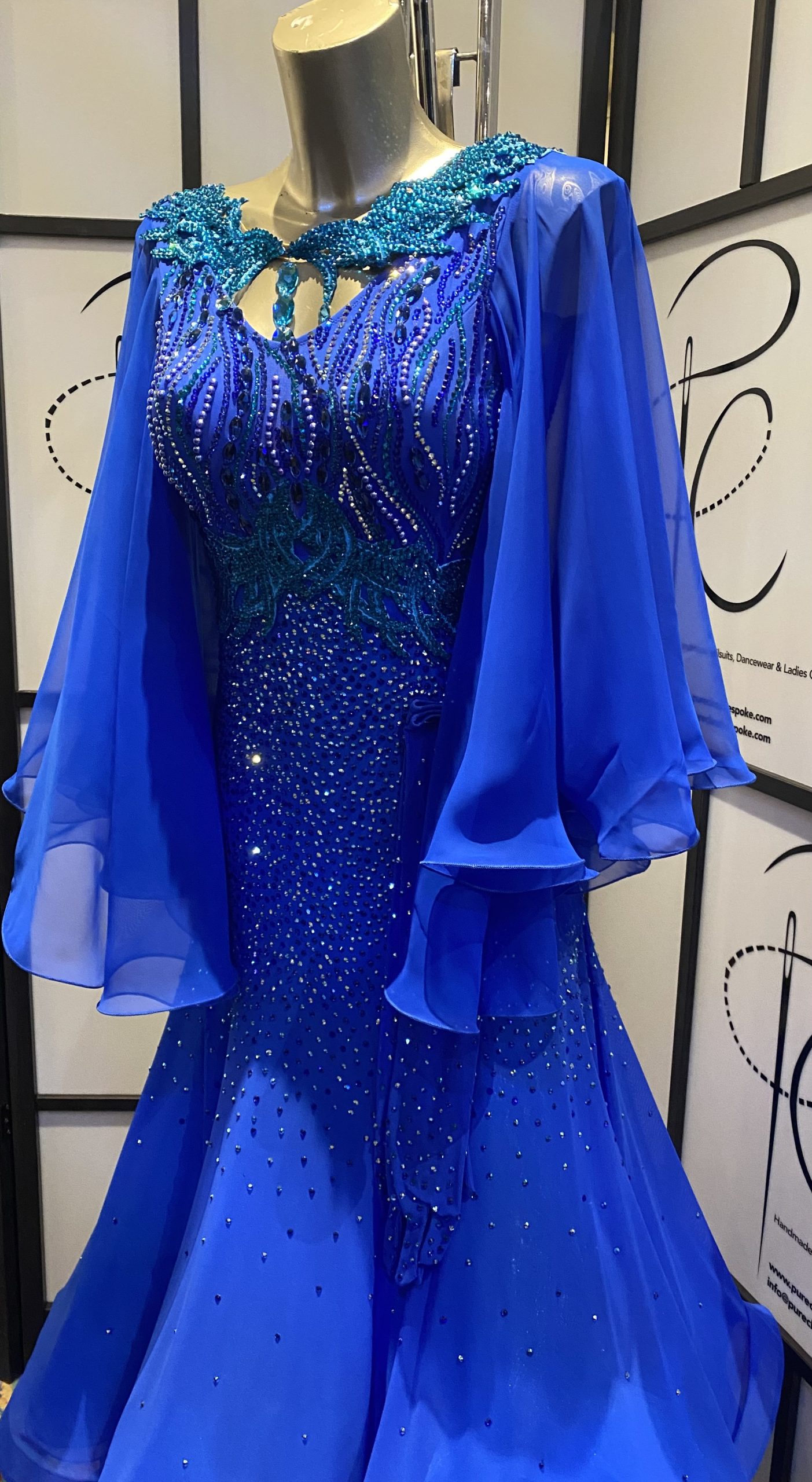 couture_gown Blue Scaled Couture Gown