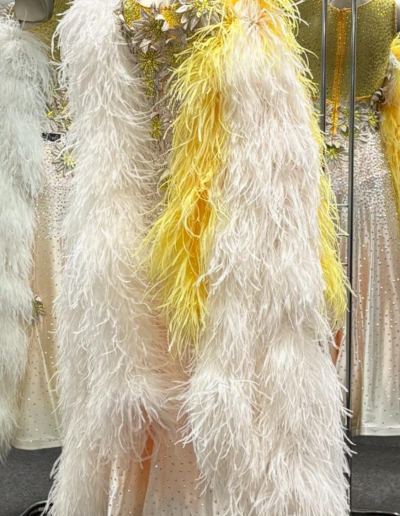 Yellow and white couture gown.